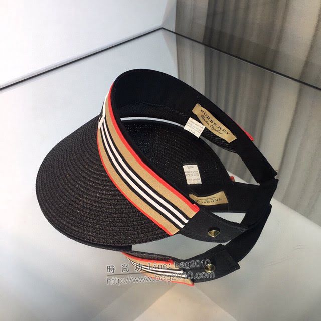 Burberry爆款女士帽子 巴寶莉新品空頂帽髮夾 巴寶莉編織草帽  mm1241